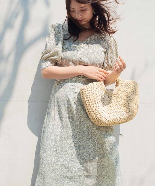 VitaFelice（ヴィータフェリーチェ）の「ウッドハンドルかごトートバッグ（かごバッグ・レディース・ベージュ/アイボリー・FREE）」の10枚目の写真