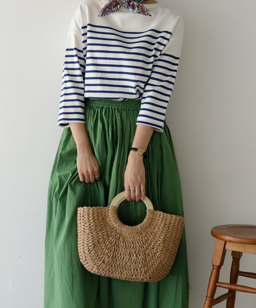 VitaFelice（ヴィータフェリーチェ）の「ウッドハンドルかごトートバッグ（かごバッグ・レディース・ベージュ/アイボリー・FREE）」の15枚目の写真