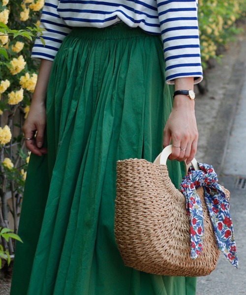 VitaFelice（ヴィータフェリーチェ）の「ウッドハンドルかごトートバッグ（かごバッグ・レディース・ベージュ/アイボリー・FREE）」の13枚目の写真