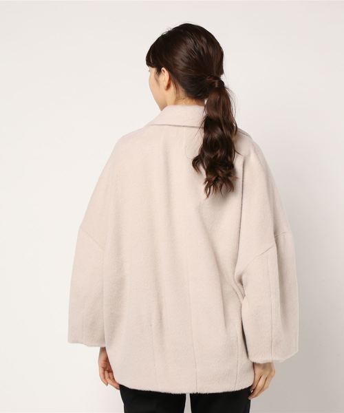 WHYTO.(ホワイト)の「「WHYTO / ホワイト」バッグタックアルパカウールビッグシルエットコート(ダウンジャケット/コート・レディース・ブラック/ベージュ系その他・38/36)」の3枚目の写真