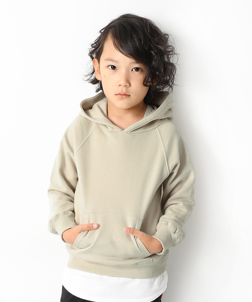 devirock(デビロック)の「スウェット長袖プルパーカー(パーカー・キッズ・ブラック/ダークグリーン/ベージュ/パープル/ネイビー/モカ/杢グレー/グリーン系その他/レッド系その他/スモークピンク/キャメル・80cm/90cm/110cm/100cm/120cm/130cm/140cm/150cm/160cm)」の4枚目の写真