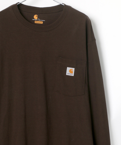 Carhartt(カーハート)の「carhartt/カーハート ビッグシルエット ワンポイント刺繍 ピスネーム ポケット ロングスリーブTシャツ(Tシャツ/カットソー・メンズ・ブラック/ダークブラウン/ネイビー/グレー/グリーン/ワイン/チャコール/ダークオリーブ/ブルー系その他/グリーン系その他/ホワイト・S/M/L/XL)」の5枚目の写真