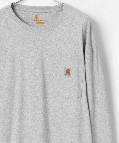 Carhartt(カーハート)の「carhartt/カーハート ビッグシルエット ワンポイント刺繍 ピスネーム ポケット ロングスリーブTシャツ(Tシャツ/カットソー・メンズ・ブラック/ダークブラウン/ネイビー/グレー/グリーン/ワイン/チャコール/ダークオリーブ/ブルー系その他/グリーン系その他/ホワイト・S/M/L/XL)」の4枚目の写真
