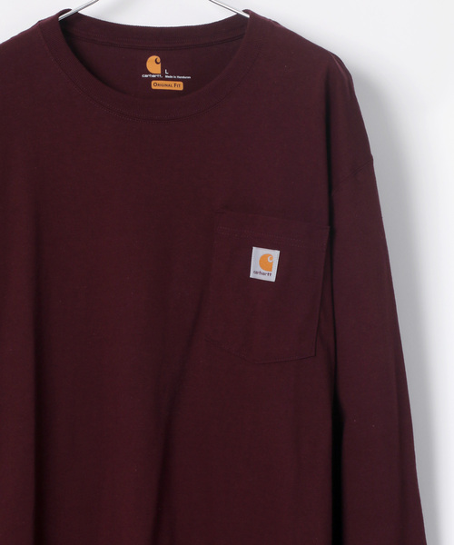 Carhartt(カーハート)の「carhartt/カーハート ビッグシルエット ワンポイント刺繍 ピスネーム ポケット ロングスリーブTシャツ(Tシャツ/カットソー・メンズ・ブラック/ダークブラウン/ネイビー/グレー/グリーン/ワイン/チャコール/ダークオリーブ/ブルー系その他/グリーン系その他/ホワイト・S/M/L/XL)」の11枚目の写真