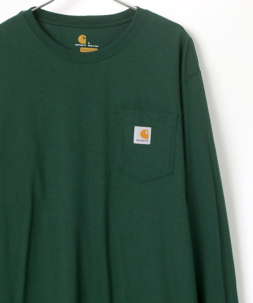 Carhartt(カーハート)の「carhartt/カーハート ビッグシルエット ワンポイント刺繍 ピスネーム ポケット ロングスリーブTシャツ(Tシャツ/カットソー・メンズ・ブラック/ダークブラウン/ネイビー/グレー/グリーン/ワイン/チャコール/ダークオリーブ/ブルー系その他/グリーン系その他/ホワイト・S/M/L/XL)」の7枚目の写真