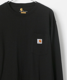 carhartt/カーハート ビッグシルエット ワンポイント刺繍 ピスネーム ポケット ロングスリーブTシャツ