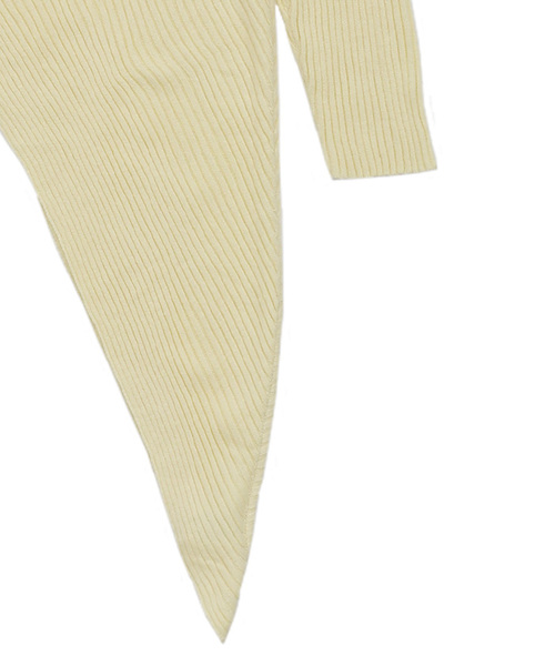 select MOCA(セレクトモカ)の「アシンメトリーリブニットワンピース(ラウンドネックハイスリットミモレ丈ワンピース)(ワンピース・レディース・ブラック/カーキ/アイボリー・FREE)」の22枚目の写真