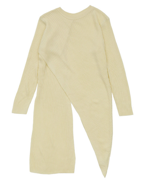 select MOCA(セレクトモカ)の「アシンメトリーリブニットワンピース(ラウンドネックハイスリットミモレ丈ワンピース)(ワンピース・レディース・ブラック/カーキ/アイボリー・FREE)」の17枚目の写真