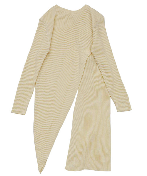 select MOCA(セレクトモカ)の「アシンメトリーリブニットワンピース(ラウンドネックハイスリットミモレ丈ワンピース)(ワンピース・レディース・ブラック/カーキ/アイボリー・FREE)」の19枚目の写真