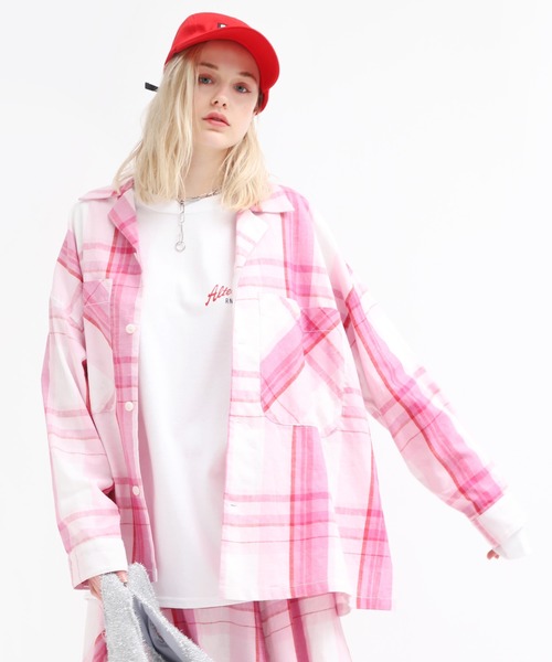 RNA（アールエヌエー）の「B2538 スプリングチェックダディシャツ（シャツ/ブラウス・レディース・ブラック/ピンク/ブルー・MEDIUM）」の3枚目の写真