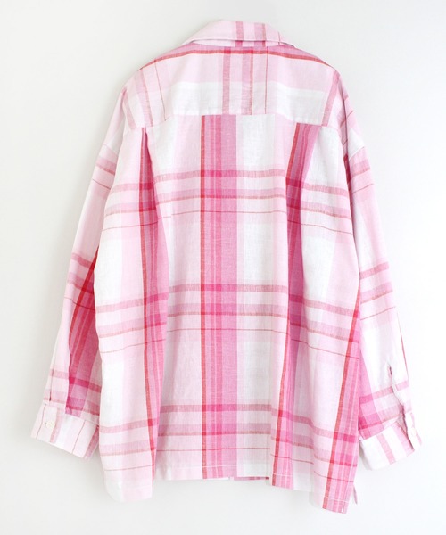RNA（アールエヌエー）の「B2538 スプリングチェックダディシャツ（シャツ/ブラウス・レディース・ブラック/ピンク/ブルー・MEDIUM）」の5枚目の写真