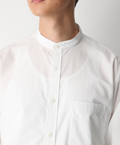 GLOBAL WORK（グローバルワーク）の「ファインスムースバンドカラー/861640（シャツ/ブラウス・メンズ・ホワイト/ライトブルー/カーキ/ライトブラウン・SMALL/MEDIUM/LARGE/X-LARGE）」の10枚目の写真