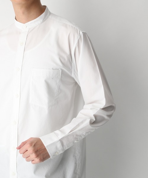 GLOBAL WORK（グローバルワーク）の「ファインスムースバンドカラー/861640（シャツ/ブラウス・メンズ・ホワイト/ライトブルー/カーキ/ライトブラウン・SMALL/MEDIUM/LARGE/X-LARGE）」の12枚目の写真