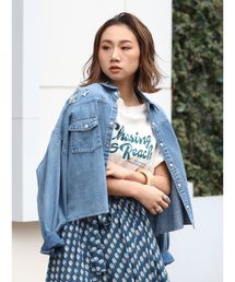 Ungrid | ルーズショートダメージデニムシャツ(シャツ/ブラウス)