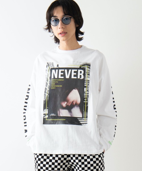 WEGO（ウィゴー）の「WEGO/PhotoビッグシルエットロンT（Tシャツ/カットソー・メンズ・ホワイト/ブラック/グリーン/ホワイト系その他/その他3/その他2/その他1/その他4・MEDIUM/LARGE）」の2枚目の写真