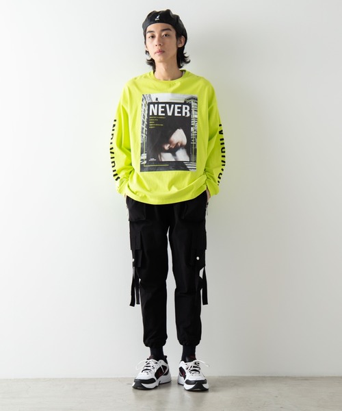 WEGO（ウィゴー）の「WEGO/PhotoビッグシルエットロンT（Tシャツ/カットソー・メンズ・ホワイト/ブラック/グリーン/ホワイト系その他/その他3/その他2/その他1/その他4・MEDIUM/LARGE）」の10枚目の写真