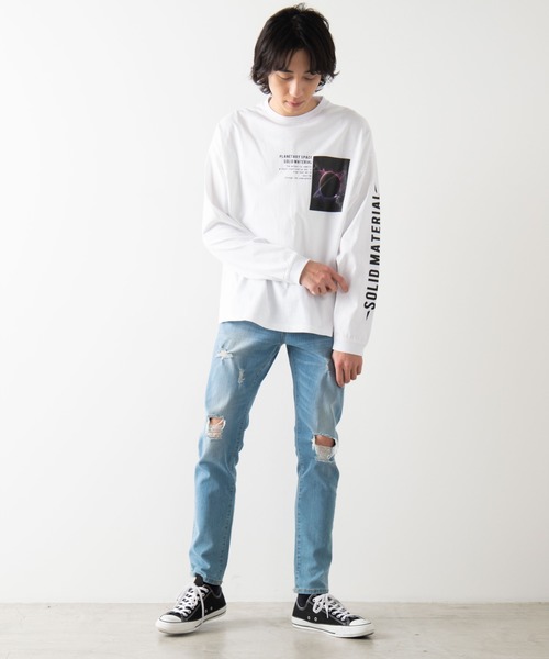 WEGO（ウィゴー）の「WEGO/PhotoビッグシルエットロンT（Tシャツ/カットソー・メンズ・ホワイト/ブラック/グリーン/ホワイト系その他/その他3/その他2/その他1/その他4・MEDIUM/LARGE）」の11枚目の写真