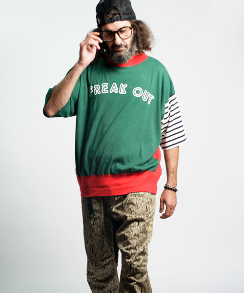 ALDIES(アールディーズ)の「Freak Out Big T / フリークアウトビッグT(Tシャツ/カットソー・メンズ・ブラック/グリーン/ブラウン/イエロー・FREE)」の4枚目の写真