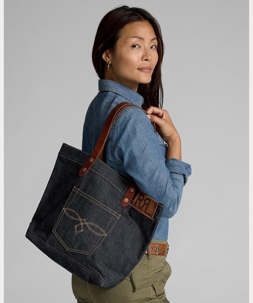 RRL（ダブル アール エル）の「デニム トート（トートバッグ・レディース・ネイビー系1・ONE SIZE）」の8枚目の写真