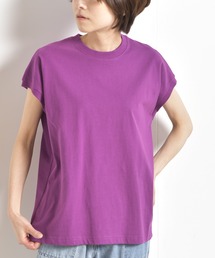 リブ使いフレンチスリーブTシャツ