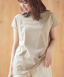 リブ使いフレンチスリーブTシャツ