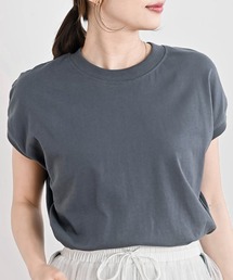 リブ使いフレンチスリーブTシャツ