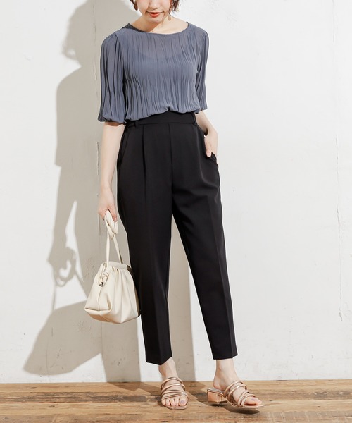 natural couture（ナチュラルクチュール）の「【WEB限定】プチプラ美シルエットテーパードXSサイズ（その他パンツ・レディース・ブラック/グリーン/ミント/ラベンダー/アイボリー/オレンジ/イエロー・X-SMALL）」の8枚目の写真