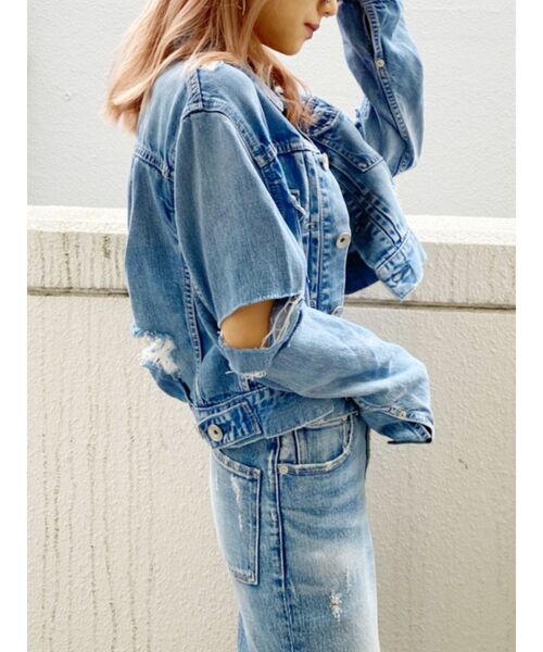 GYDA（ジェイダ）の「リヨセルショートダメージGジャン（デニム