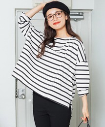 coca（coca） | ＼＼新色登場／／ドロップショルダーボーダープルオーバー(Tシャツ/カットソー)