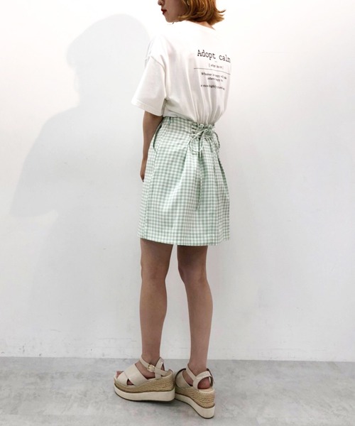 one after another NICE CLAUP(ワンアフターアナザーナイスクラップ)の「うしろレースアップミニスカート(スカート・レディース・グリーン/ブラック/ブラウン/ベージュ・FREE)」の12枚目の写真