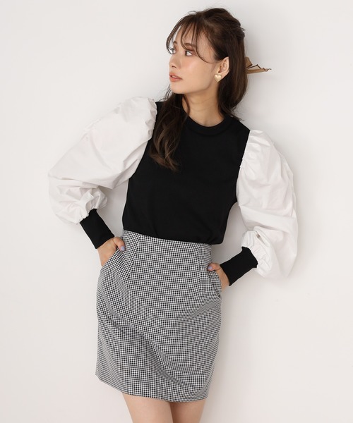 one after another NICE CLAUP(ワンアフターアナザーナイスクラップ)の「うしろレースアップミニスカート(スカート・レディース・グリーン/ブラック/ブラウン/ベージュ・FREE)」の14枚目の写真