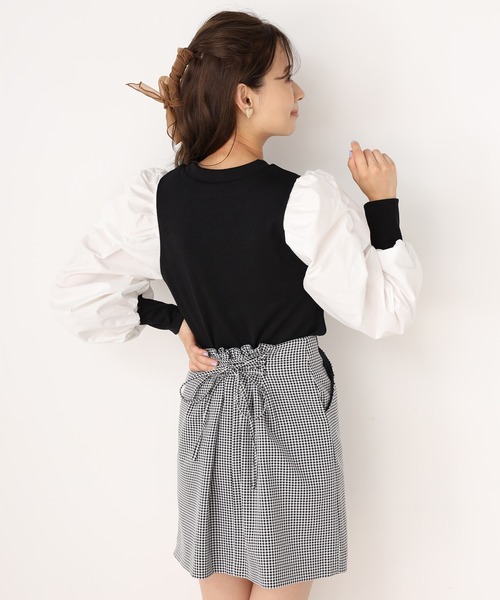 one after another NICE CLAUP(ワンアフターアナザーナイスクラップ)の「うしろレースアップミニスカート(スカート・レディース・グリーン/ブラック/ブラウン/ベージュ・FREE)」の15枚目の写真