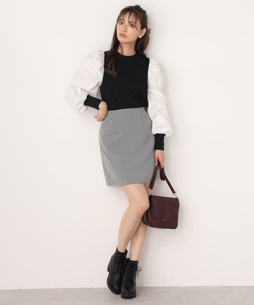 one after another NICE CLAUP(ワンアフターアナザーナイスクラップ)の「うしろレースアップミニスカート(スカート・レディース・グリーン/ブラック/ブラウン/ベージュ・FREE)」の17枚目の写真