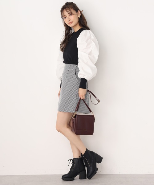 one after another NICE CLAUP(ワンアフターアナザーナイスクラップ)の「うしろレースアップミニスカート(スカート・レディース・グリーン/ブラック/ブラウン/ベージュ・FREE)」の18枚目の写真