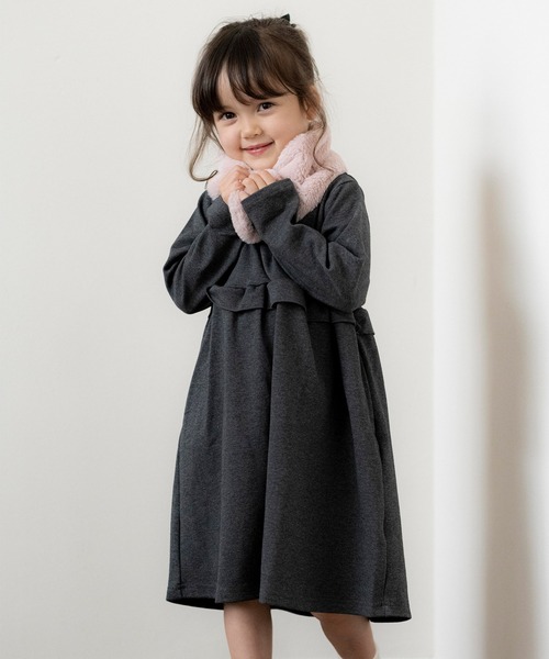Catherine Cottage(キャサリンコテージ)の「ウエストフリルワンピース(ワンピース・キッズ・ブラック/ネイビー/グレー/レッド/ピンク/ライラック/ミント/ラベンダー・110/120/130/140/150)」の3枚目の写真