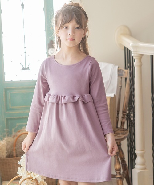 Catherine Cottage(キャサリンコテージ)の「ウエストフリルワンピース(ワンピース・キッズ・ブラック/ネイビー/グレー/レッド/ピンク/ライラック/ミント/ラベンダー・110/120/130/140/150)」の6枚目の写真