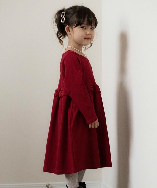 Catherine Cottage(キャサリンコテージ)の「ウエストフリルワンピース(ワンピース・キッズ・ブラック/ネイビー/グレー/レッド/ピンク/ライラック/ミント/ラベンダー・110/120/130/140/150)」の8枚目の写真