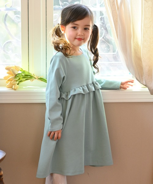 Catherine Cottage(キャサリンコテージ)の「ウエストフリルワンピース(ワンピース・キッズ・ブラック/ネイビー/グレー/レッド/ピンク/ライラック/ミント/ラベンダー・110/120/130/140/150)」の4枚目の写真