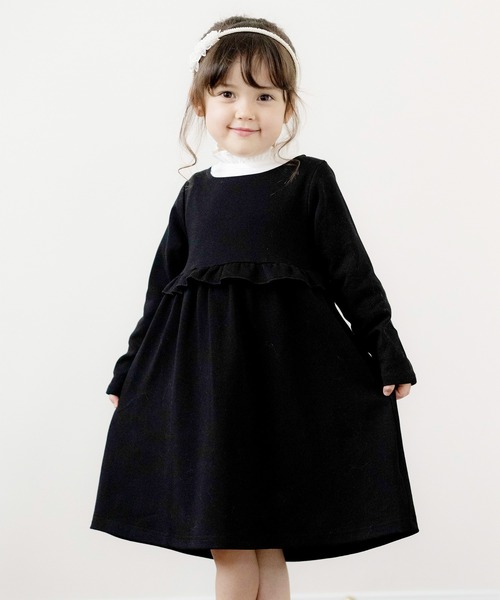 Catherine Cottage(キャサリンコテージ)の「ウエストフリルワンピース(ワンピース・キッズ・ブラック/ネイビー/グレー/レッド/ピンク/ライラック/ミント/ラベンダー・110/120/130/140/150)」の2枚目の写真