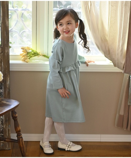 Catherine Cottage(キャサリンコテージ)の「ウエストフリルワンピース(ワンピース・キッズ・ブラック/ネイビー/グレー/レッド/ピンク/ライラック/ミント/ラベンダー・110/120/130/140/150)」の9枚目の写真