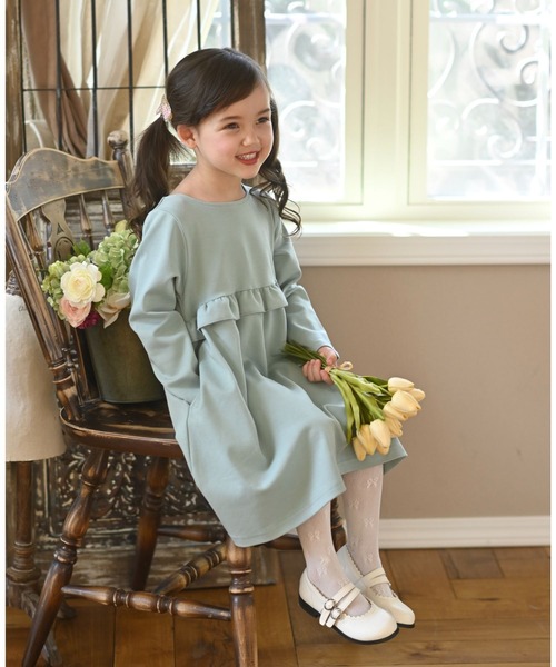 Catherine Cottage(キャサリンコテージ)の「ウエストフリルワンピース(ワンピース・キッズ・ブラック/ネイビー/グレー/レッド/ピンク/ライラック/ミント/ラベンダー・110/120/130/140/150)」の10枚目の写真