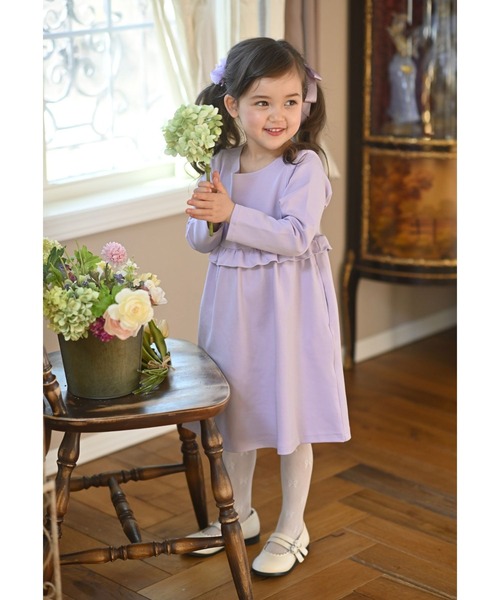 Catherine Cottage(キャサリンコテージ)の「ウエストフリルワンピース(ワンピース・キッズ・ブラック/ネイビー/グレー/レッド/ピンク/ライラック/ミント/ラベンダー・110/120/130/140/150)」の11枚目の写真