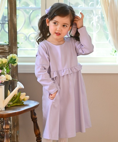 Catherine Cottage(キャサリンコテージ)の「ウエストフリルワンピース(ワンピース・キッズ・ブラック/ネイビー/グレー/レッド/ピンク/ライラック/ミント/ラベンダー・110/120/130/140/150)」の19枚目の写真