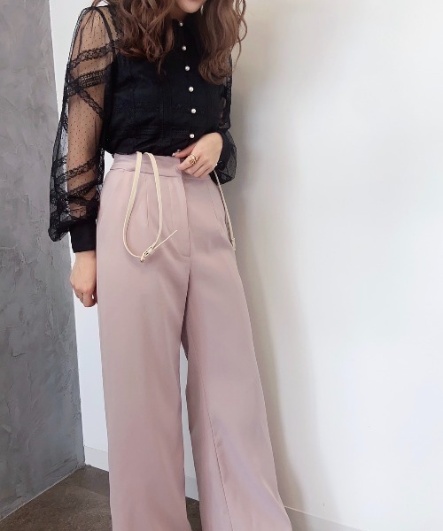 【eimy istoire】ボリュームスリーブレースブラウス （PINK） eimy istoire(エイミーイストワール) / 2020MODEL/ボリューム
