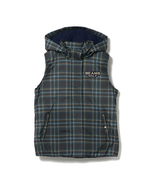 【美品】BEAMS GOLF　ゴルフ　ダウンジャケット　　ダウンベスト　2way BEAMS GOLF ベスト ジレ PURPLE LABEL / 接結ダウンベスト メンズ