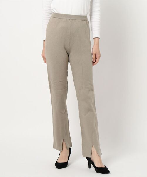 AMERICAN HOLIC（アメリカンホリック）の「裾スリットリブニットレギンス●＊（レギンス/スパッツ・レディース・グレイッシュベージュ/ブラック・M/L）」の3枚目の写真