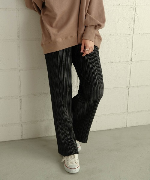 Bab（バブ）の「カットプリーツパンツ（その他パンツ・レディース・ブラック/ブラウン/アイボリー/グレー・FREE）」の3枚目の写真