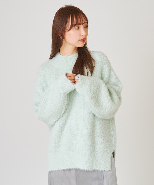 one after another NICE CLAUP（ワンアフターアナザーナイスクラップ）の「ハイネックフェザーニット（ニット/セーター・レディース・アイボリー/グレー/ミント/ブルー/サックスブルー・FREE）」の20枚目の写真