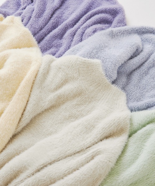 one after another NICE CLAUP（ワンアフターアナザーナイスクラップ）の「ハイネックフェザーニット（ニット/セーター・レディース・アイボリー/グレー/ミント/ブルー/サックスブルー・FREE）」の9枚目の写真