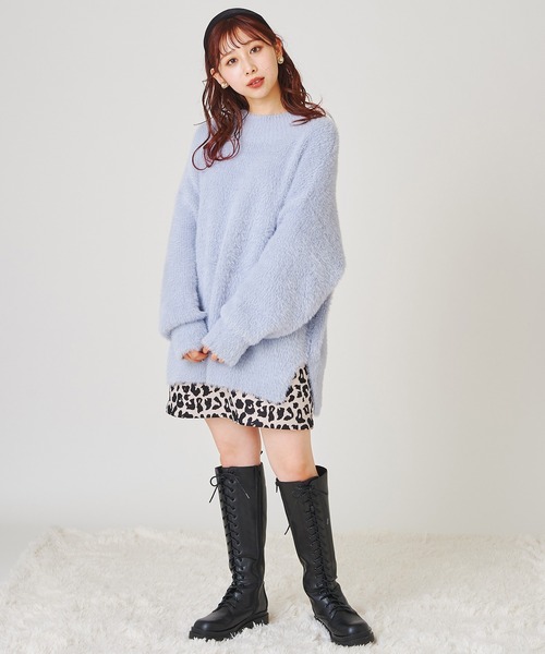 one after another NICE CLAUP（ワンアフターアナザーナイスクラップ）の「ハイネックフェザーニット（ニット/セーター・レディース・アイボリー/グレー/ミント/ブルー/サックスブルー・FREE）」の17枚目の写真